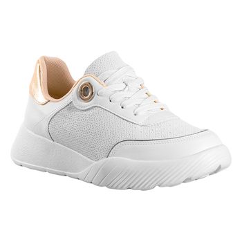 Tenis-Casual-Branco-e-Dourado-Cabedal-Texturizado-|-Comfort-Tamanho--34---Cor--BRANCO-NEVE-0